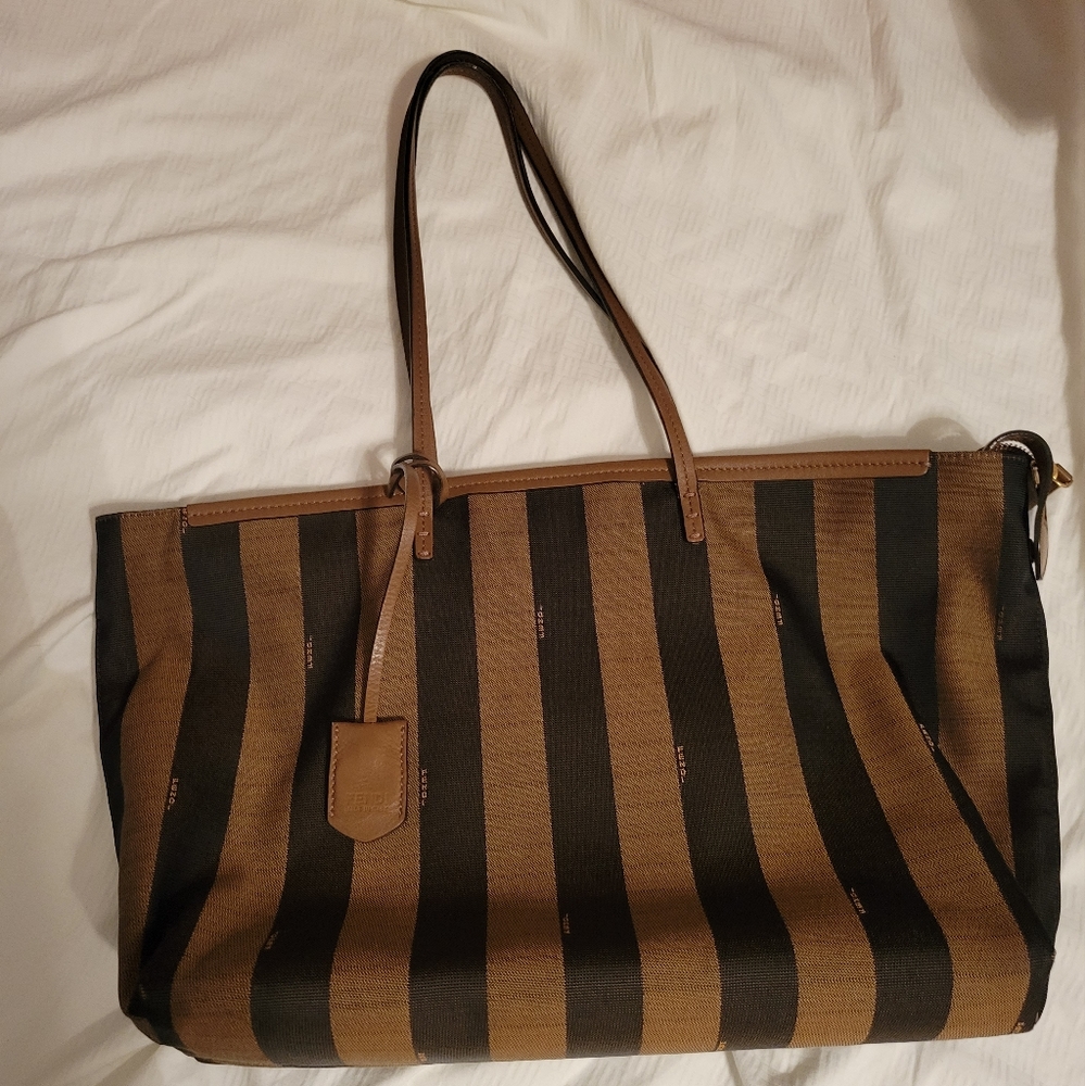 Fendi Medium Pequin Roll Tote